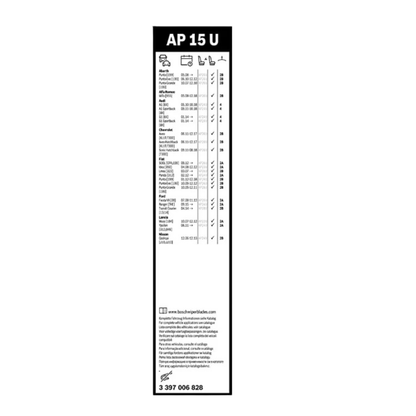 Spazzola Tergilunotto posteriore Bosch Aereo Twin (380cm) per Alfa Romeo Mito / Audi A1 / Citroen C3