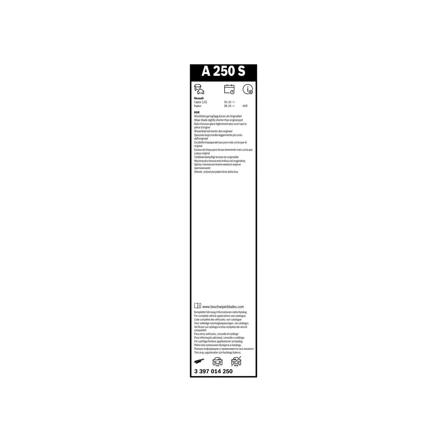 Spazzole Tergicristallo Anteriore Bosch Areo Twin (650mm) per Renault Captur I J5 / H5