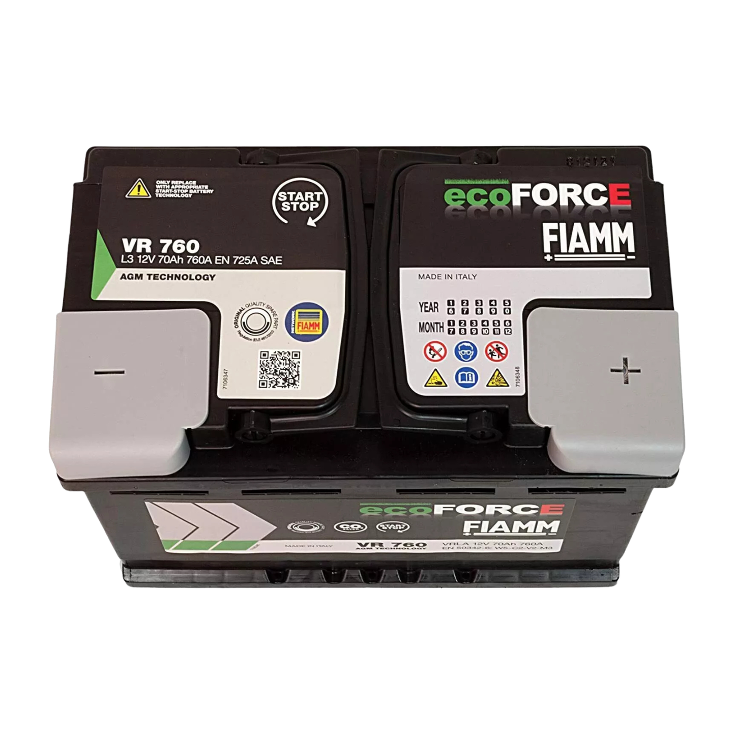Batteria Auto Fiamm VR760 Eco FORCE AGM Start & Stop – 70Ah 760A 12V
