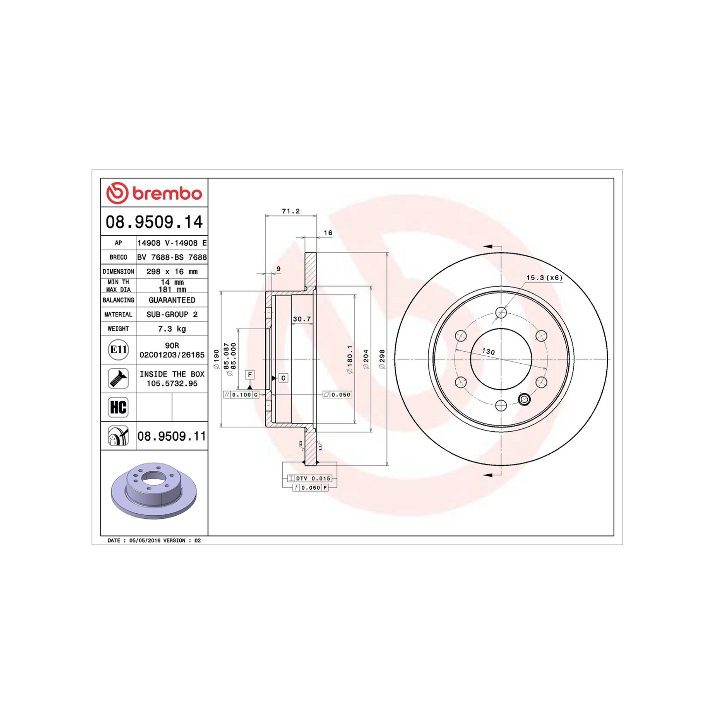 Kit Dischi Freni Posteriori Brembo per Mercedes-Benz Sprinter B9