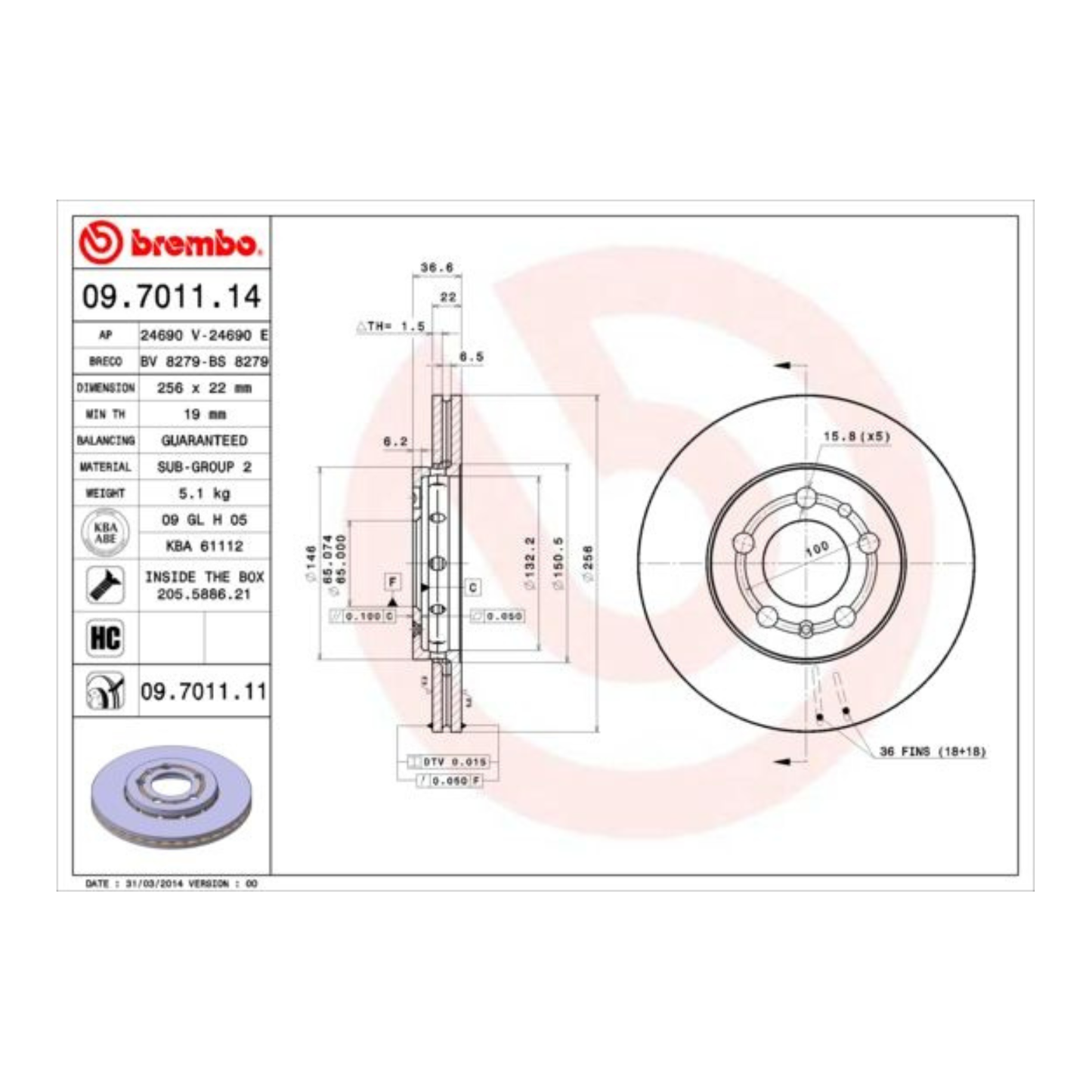 Dischi Freno Brembo Anteriori per Audi A1 / A3 / Seat Ibiza III 1.6 D