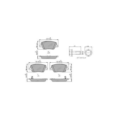 Kit 4 Pastiglie Freni Anteriori Jurid per Fiat Tipo Familiare / Tre Volumi / Hatchback