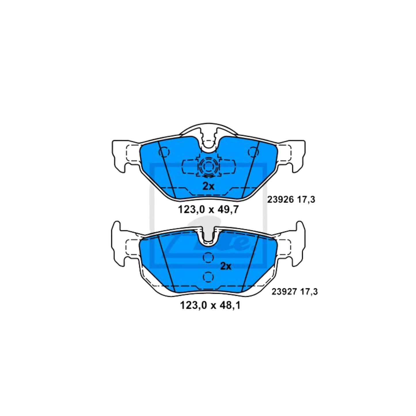 Kit 4 Pastiglie Freni Posteriori Ate per BMW Serie 1 E81 / E87 / E88 / Serie 3 E90 / E91 / X1 (E84)