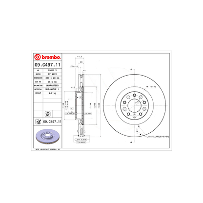 Kit Dischi Freni Anteriori Brembo per Alfa Romeo Stelvio / Giulia