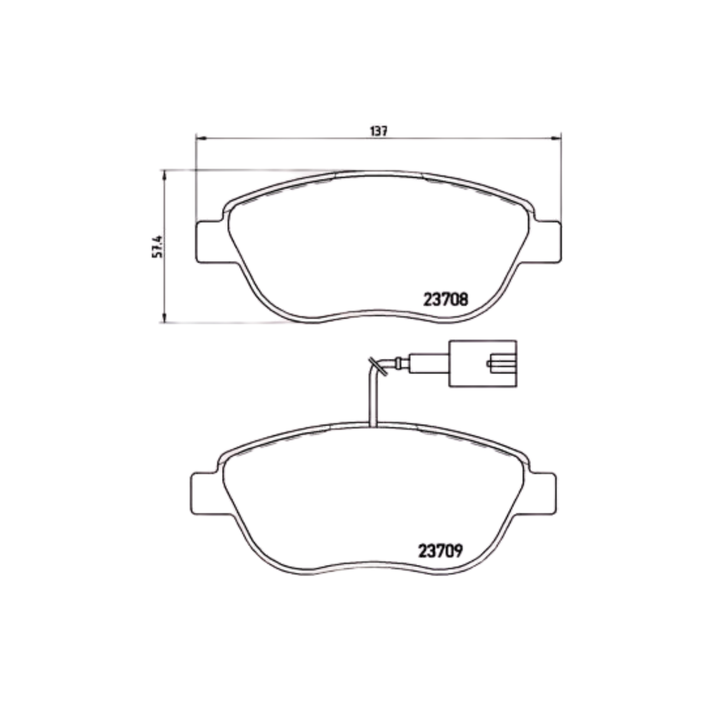 Kit 4 Pastiglie Freni Anteriori Brembo per Fiat Bravo II / Doblo Cargo / Stilo (192) / Multipla / Lancia Delta III / Musa (350)
