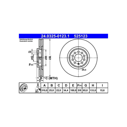 Kit Dischi Freni Anteriori ATE – Audi A1 / A1 Sportback / TT | SEAT Ibiza IV / León | Škoda Octavia | VW Golf IV / Polo V