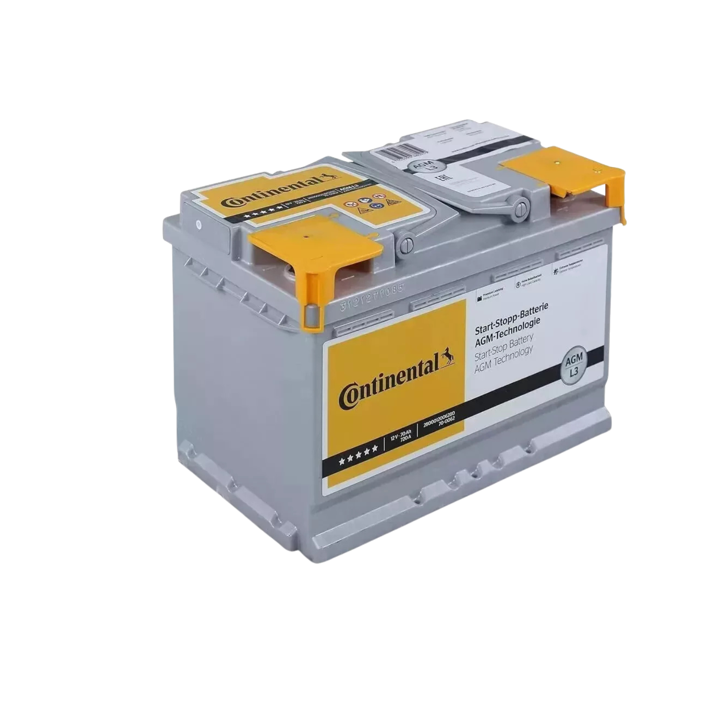 Batteria Auto Continental L3 AGM Start & Stop – 70Ah 720A 12V
