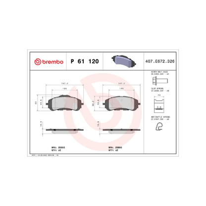 Kit Pastiglie Freni Anteriori + Posteriori Brembo per Peugeot 308