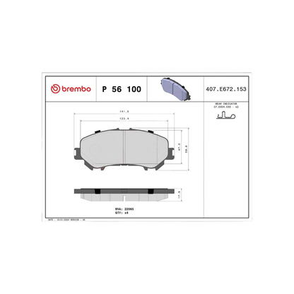 Kit Pastiglie Freni Anteriori + Posteriori Brembo per Nissan Qashqai J11 / Renault Kadjar