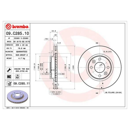 Dischi Freni Brembo Anteriori per Dacia Sandero e Renault Clio IV 1.2 d.