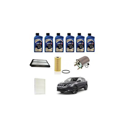 Kit Tagliando Nissan Qashqai 1.6 DCi | 6 Litri Olio + 4 Filtri