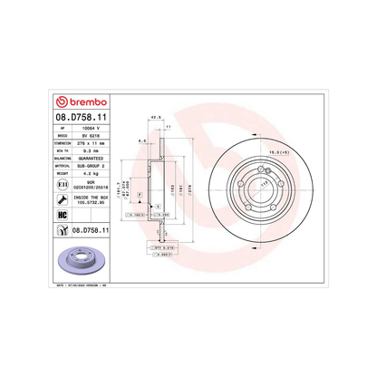Kit Dischi Anteriori + Posteriori + Pastiglie Posteriori Brembo - Mercedes Classe A W177