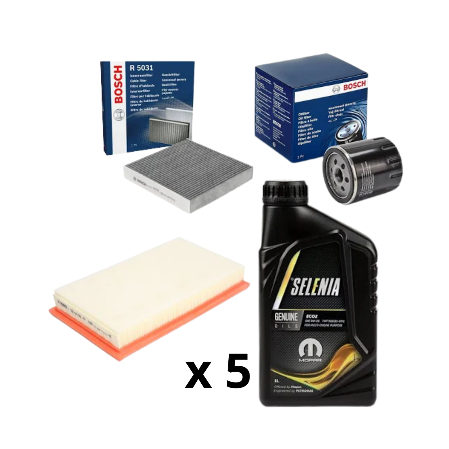 Kit Tagliando 3 Filtri Bosch + 5 Litri Selenia 0W-20 – Jeep Renegade