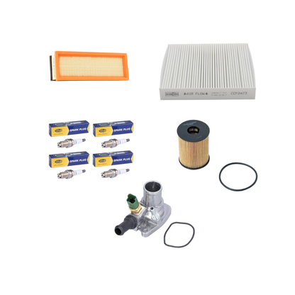 Kit 3 Filtri + 4 Candele Magneti Marelli + Termostato - Fiat 500 1.2
