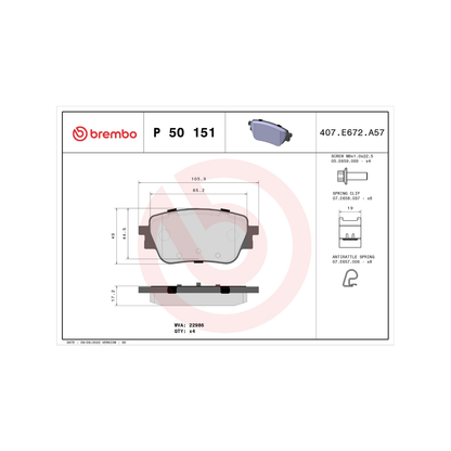 Kit Dischi Anteriori + Posteriori + Pastiglie Posteriori Brembo - Mercedes Classe A W177