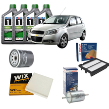 Kit Tagliando Chevrolet Aveo 1.2 LPG 2009 - Filtri Bosch + Abitacolo WIX + Olio Mobil 1 ESP 5W30 4L