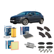 Kit tagliando Opel Astra J 1.4 LPG 2014 con filtri Bosch, JapKo e pastiglie Brembo