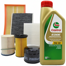 Kit tagliando completo con olio Castrol Edge 0W-30 per Volkswagen Polo AW1 1.6 TDI 95cv