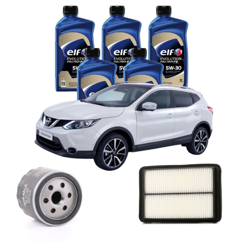 Kit Tagliando Nissan Qashqai 1.5 dCi 2014 - Filtro Olio + Filtro Aria + Olio Elf Full Tech 5W30 5L