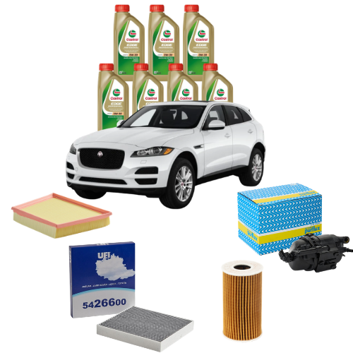 Kit Tagliando Jaguar F-Pace X761 2.0 TD4 2017 – Filtro Purflux + Filtri UFI + 7L Castrol 0W-30 Edge Longlife