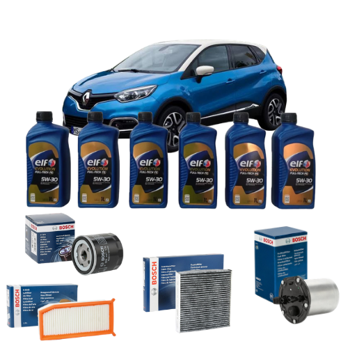 Kit Tagliando Renault Captur 1.5 dCi 90cv 2014 - Filtri Bosch + Olio Elf Full Tech 5W30 5L