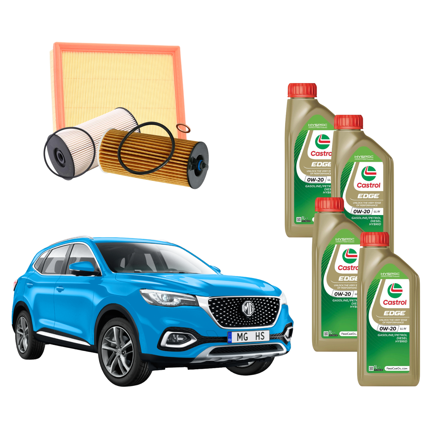 Kit Tagliando MG HS 1.5 Benzina | 4 Litri Olio + 3 Filtri