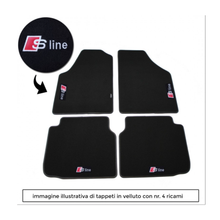 Kit 4 tappetini in moquette con cuciture rosse per Audi A3 S line - foto 2