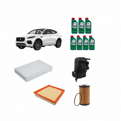Kit Tagliando 4 Filtri + 7 Litri Olio Castrol Magnatec 0W-20 Per Jaguar E-Pace