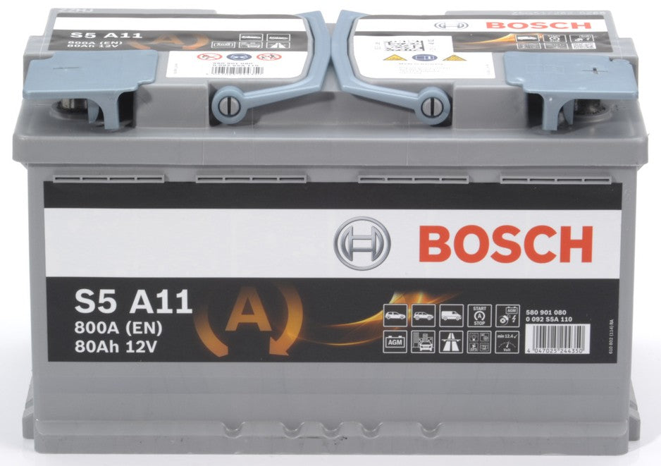 Batteria Auto Bosch S5 A11 AGM 12V 80Ah 800A Start & Stop – 0 092 S5A 110