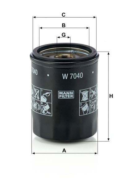 Filtro Olio Mann-Filter W 7040 – Honda / Fiat / Hyundai - foto 3