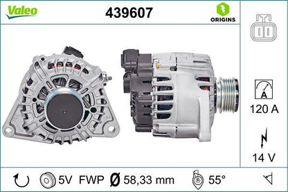 Alternatore Valeo 14V 120A – Kia / Hyundai – 439607