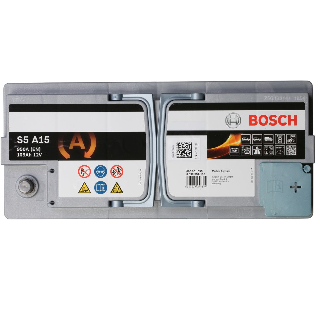Batteria Auto Bosch S5 A15 AGM 12V 105Ah 950A Start & Stop – 0 092 S5A 150