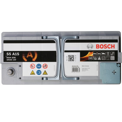 Batteria Auto Bosch S5 A15 AGM 12V 105Ah 950A Start & Stop – 0 092 S5A 150