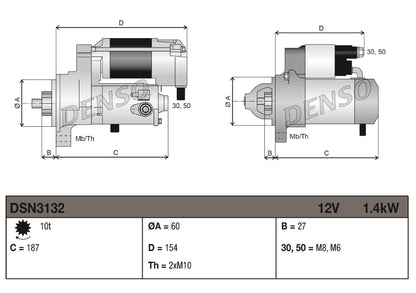 Motorino di Avviamento Denso 12V 1,4 kW – Mercedes – DSN3132 - 3