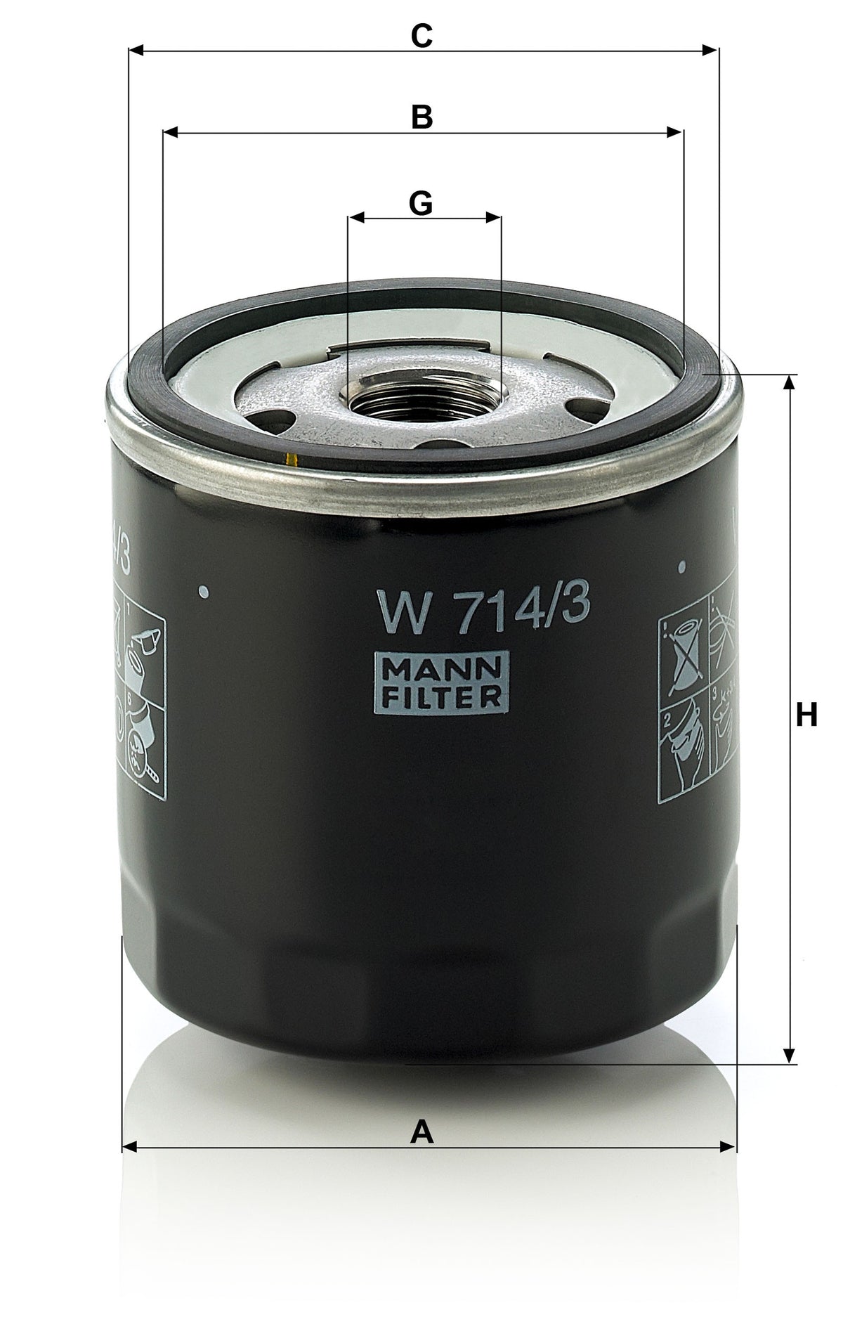 Filtro Olio Mann-Filter W 714/3 – Alfa Romeo / Fiat / Lancia - foto 2
