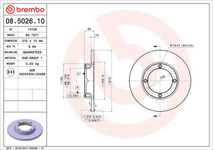 Coppia Dischi Freno Anteriori Brembo 08.5026.10