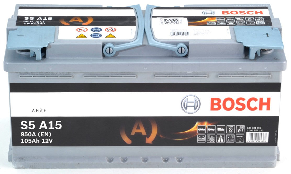 Batteria Auto Bosch S5 A15 AGM 12V 105Ah 950A Start & Stop – 0 092 S5A 150