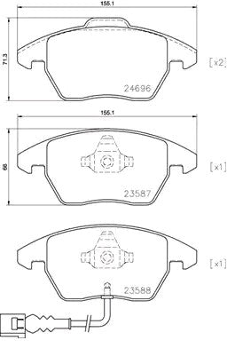 Kit Pastiglie Freno Anteriori Brembo P 85 146 – Volkswagen / Audi / Škoda