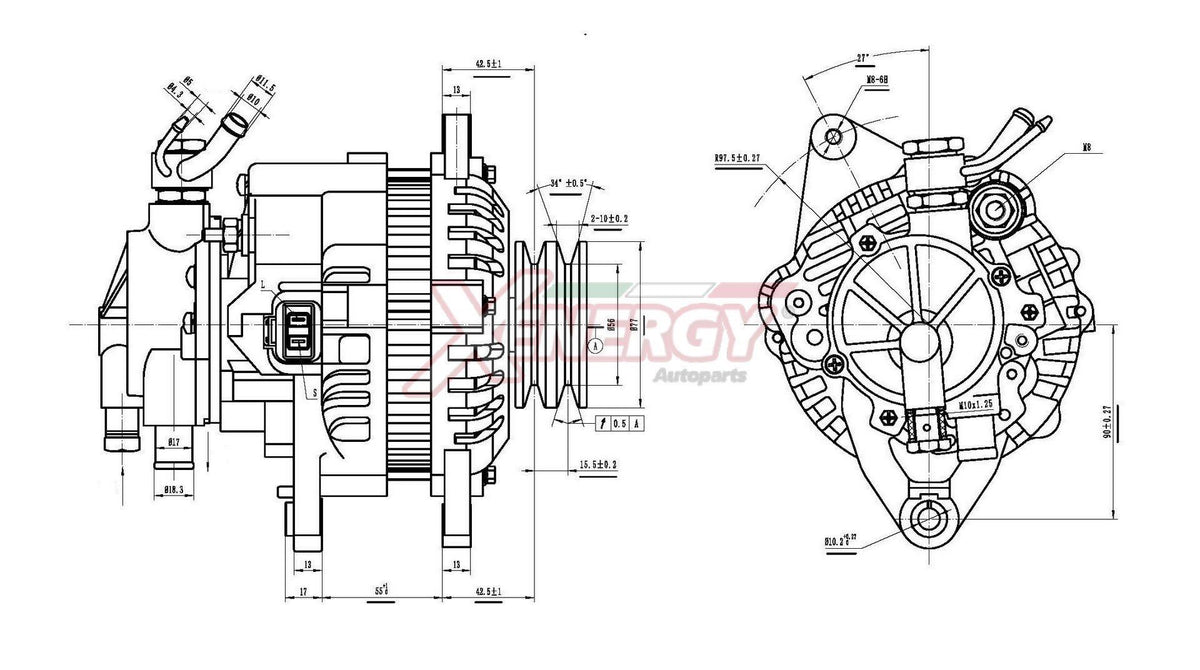 Alternatore Xenergy 14V 75A – Mitsubishi – XAL10135AD