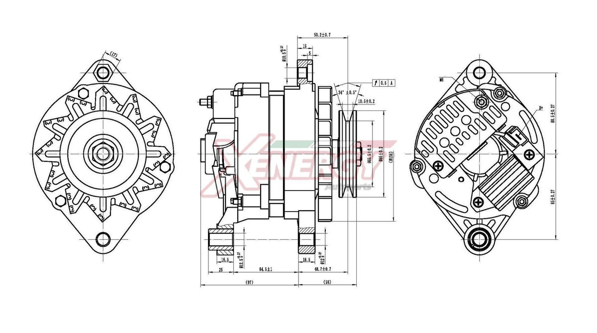 Alternatore Xenergy 14V 55A – Fiat / Iveco / Alfa Romeo – XAL11430AD