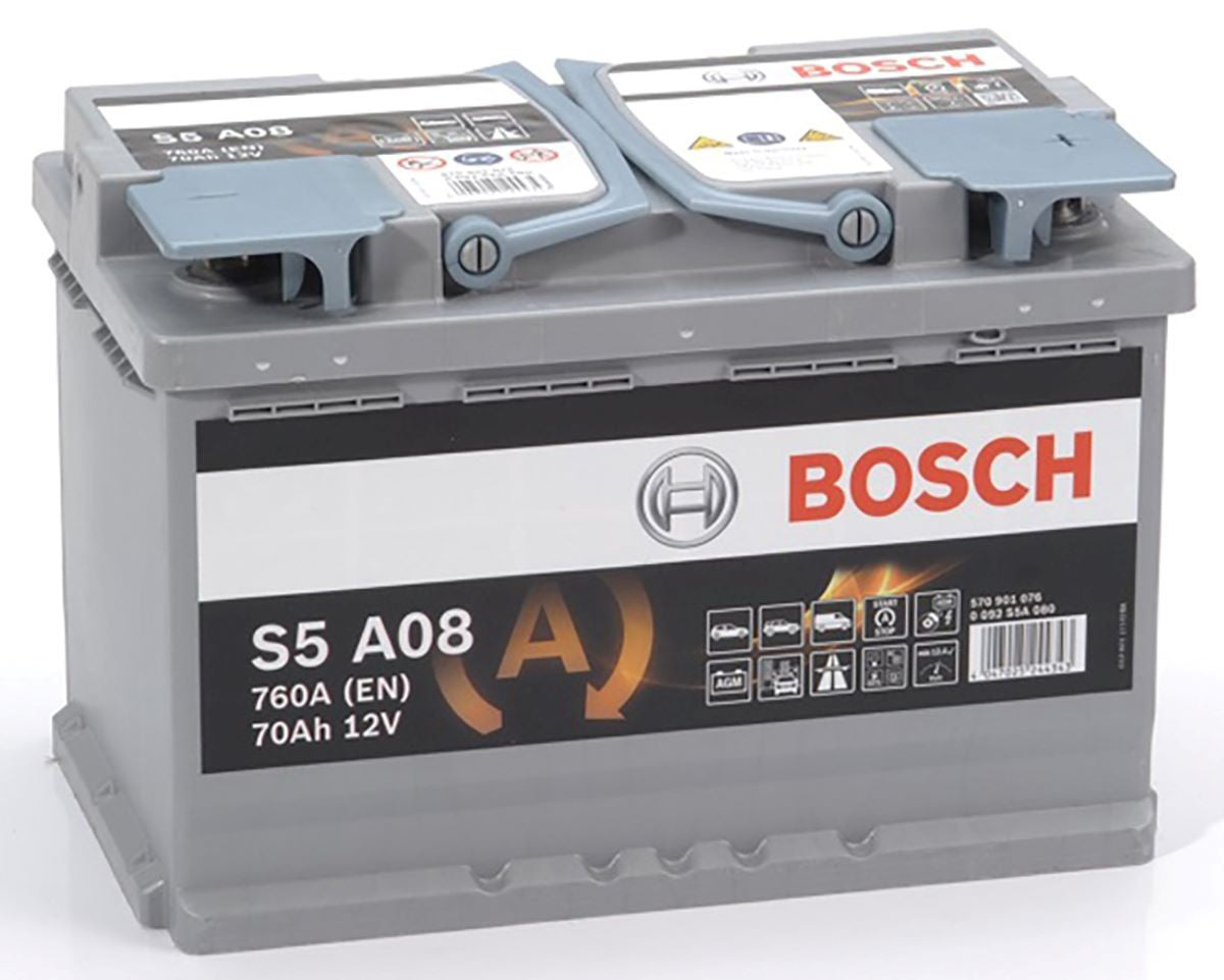 Batteria Auto Bosch S5 A08 AGM 12V 70Ah 760A Start & Stop – 0 092 S5A 080