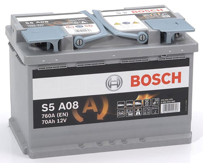Batteria Auto Bosch S5 A08 AGM 12V 70Ah 760A Start & Stop – 0 092 S5A 080