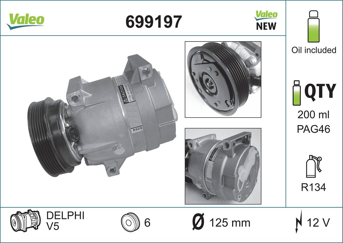 Compressore Aria Condizionata Valeo 699197 – Renault