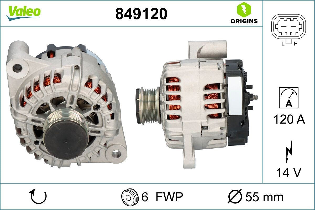 Alternatore Valeo 14V 140A – Opel / Chevrolet – 849120