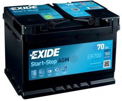 Batteria Auto Exide STOP & START AGM 12V 70Ah 760A Start & Stop – EK700