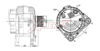 Alternatore Xenergy 14V 120A – Renault / Nissan / Dacia – XAL34115AD - 2