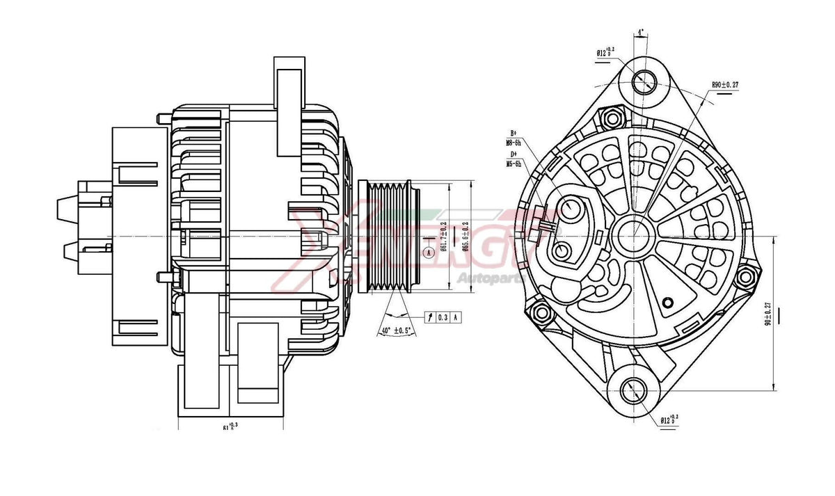 Alternatore Xenergy 14V 140A – Alfa Romeo / Lancia / Opel – XAL17030AD