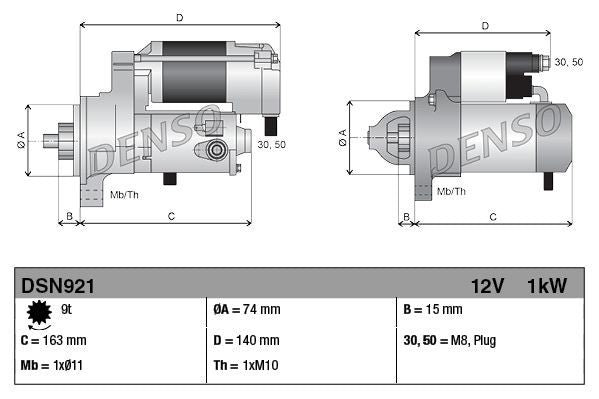 Motorino di Avviamento Denso 12V 1 kW – Toyota – DSN921 - 3