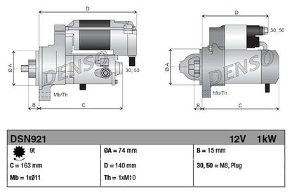 Motorino di Avviamento Denso 12V 1 kW – Toyota – DSN921 - 3