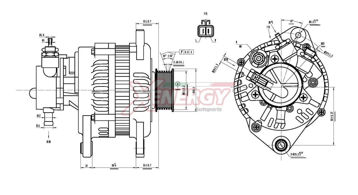 Alternatore Xenergy 14V 100A – Honda / Opel – XAL10220AD